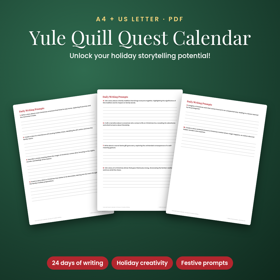 Yule Quill Quest Calendar: 24 Days of Creative Writing