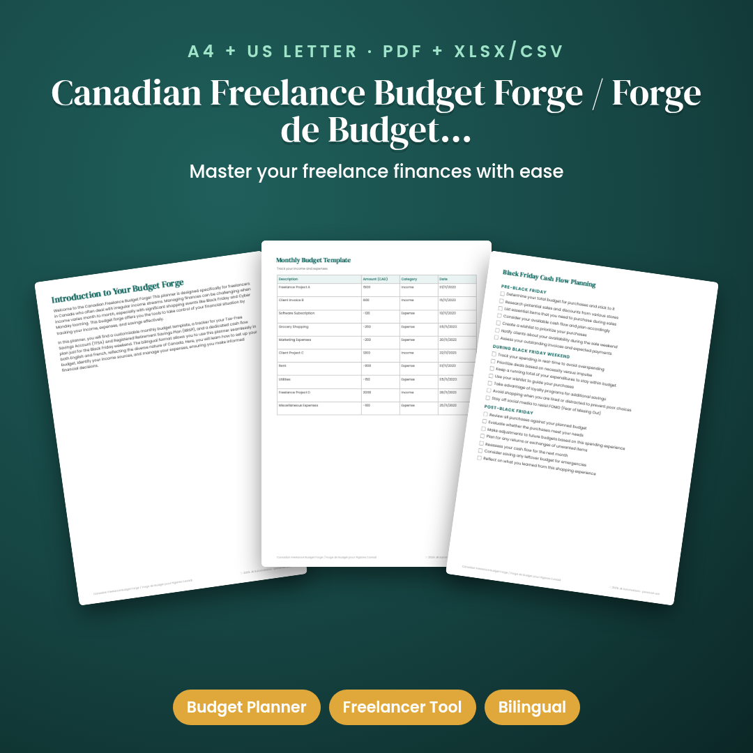 Canadian Freelance Budget Forge / Forge de Budget pour Pigistes Canadiens
