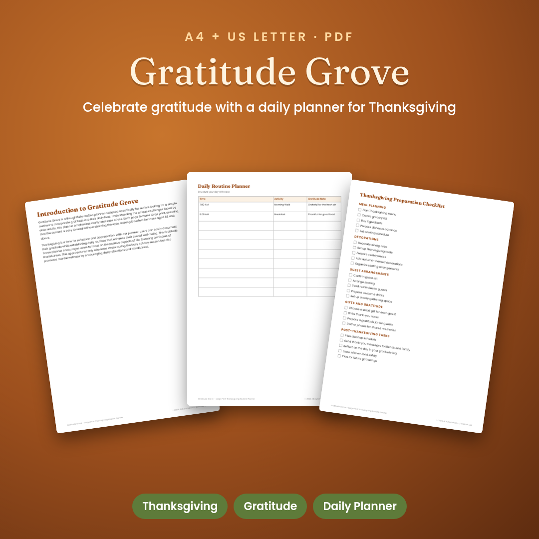 Gratitude Grove – Large Print Thanksgiving Routine Planner