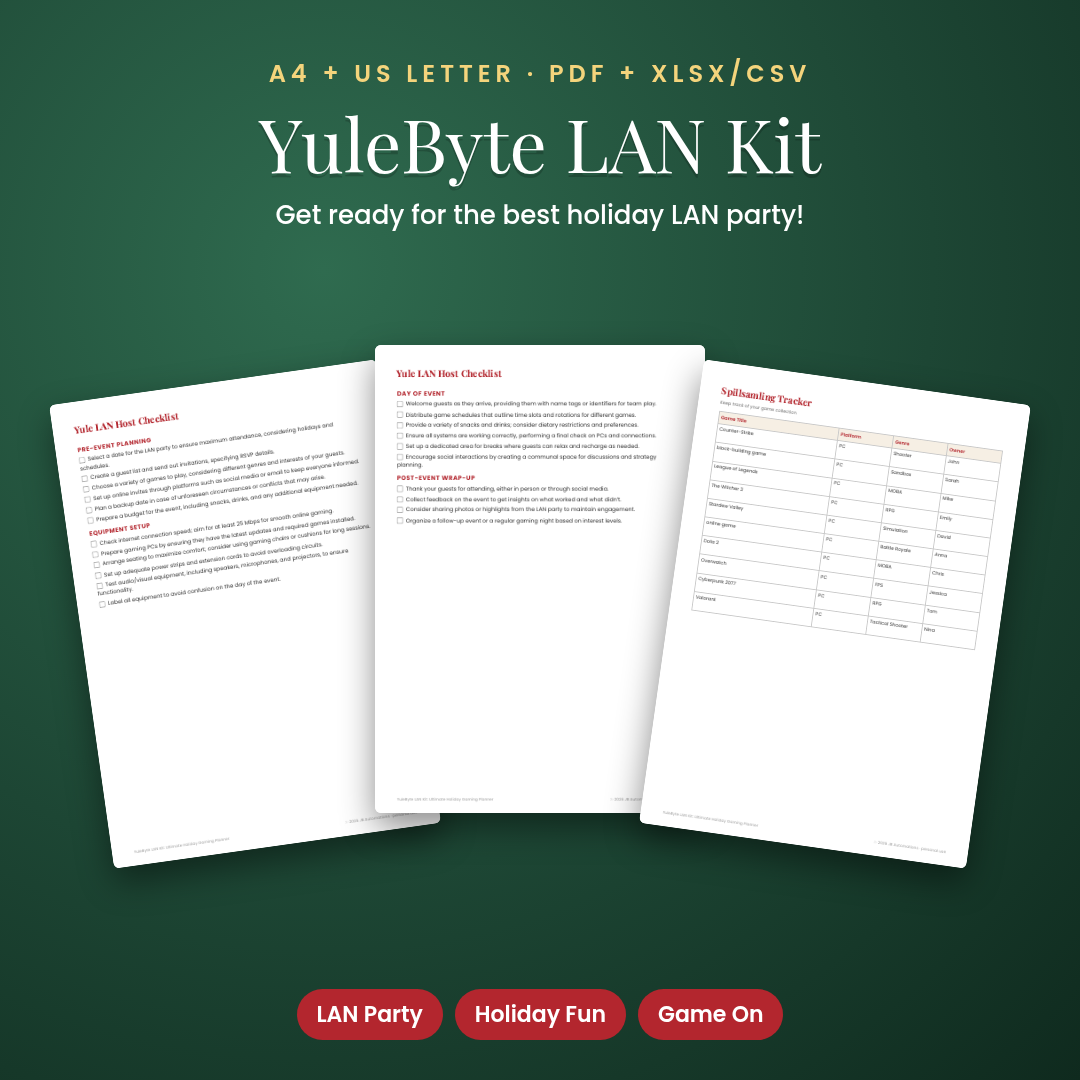 YuleByte LAN Kit: Ultimate Holiday Gaming Planner