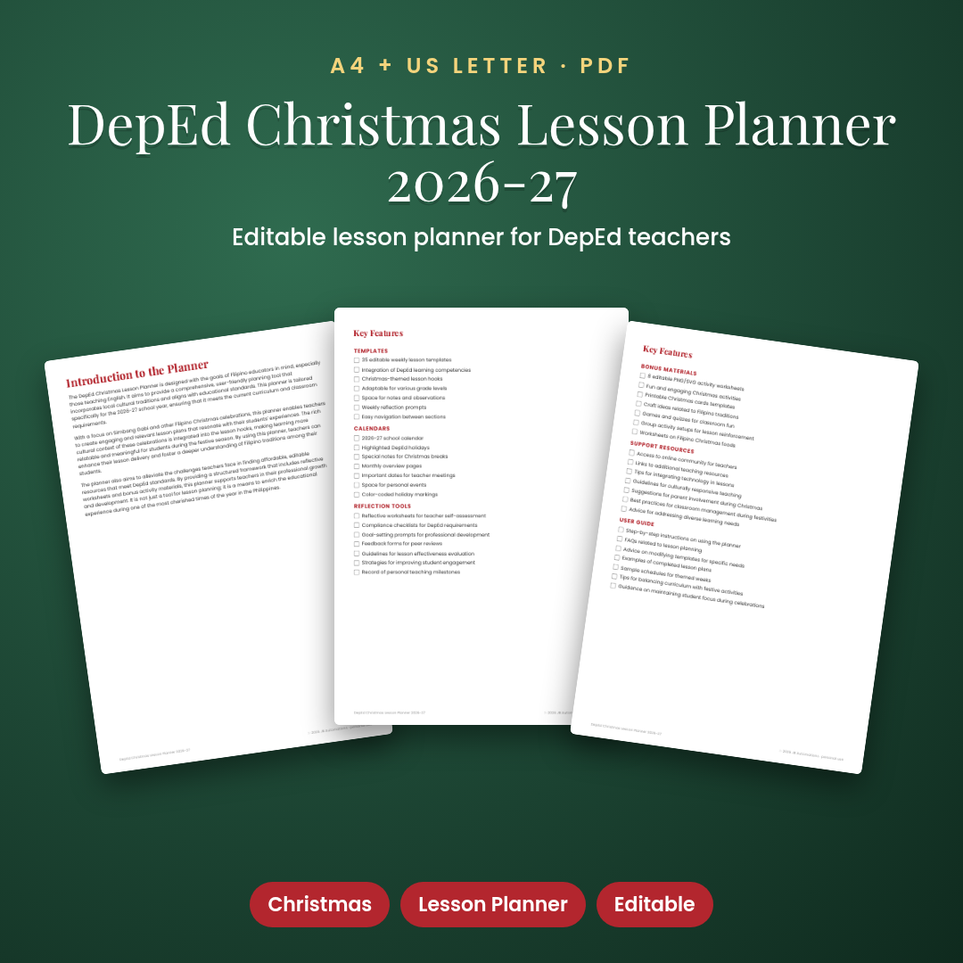 DepEd Christmas Lesson Planner 2026-27