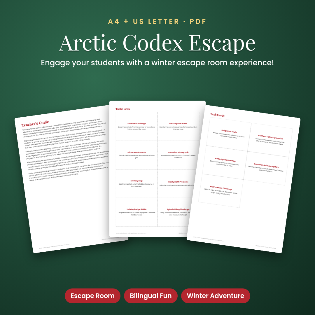 Arctic Codex Escape: A Bilingual Classroom Adventure