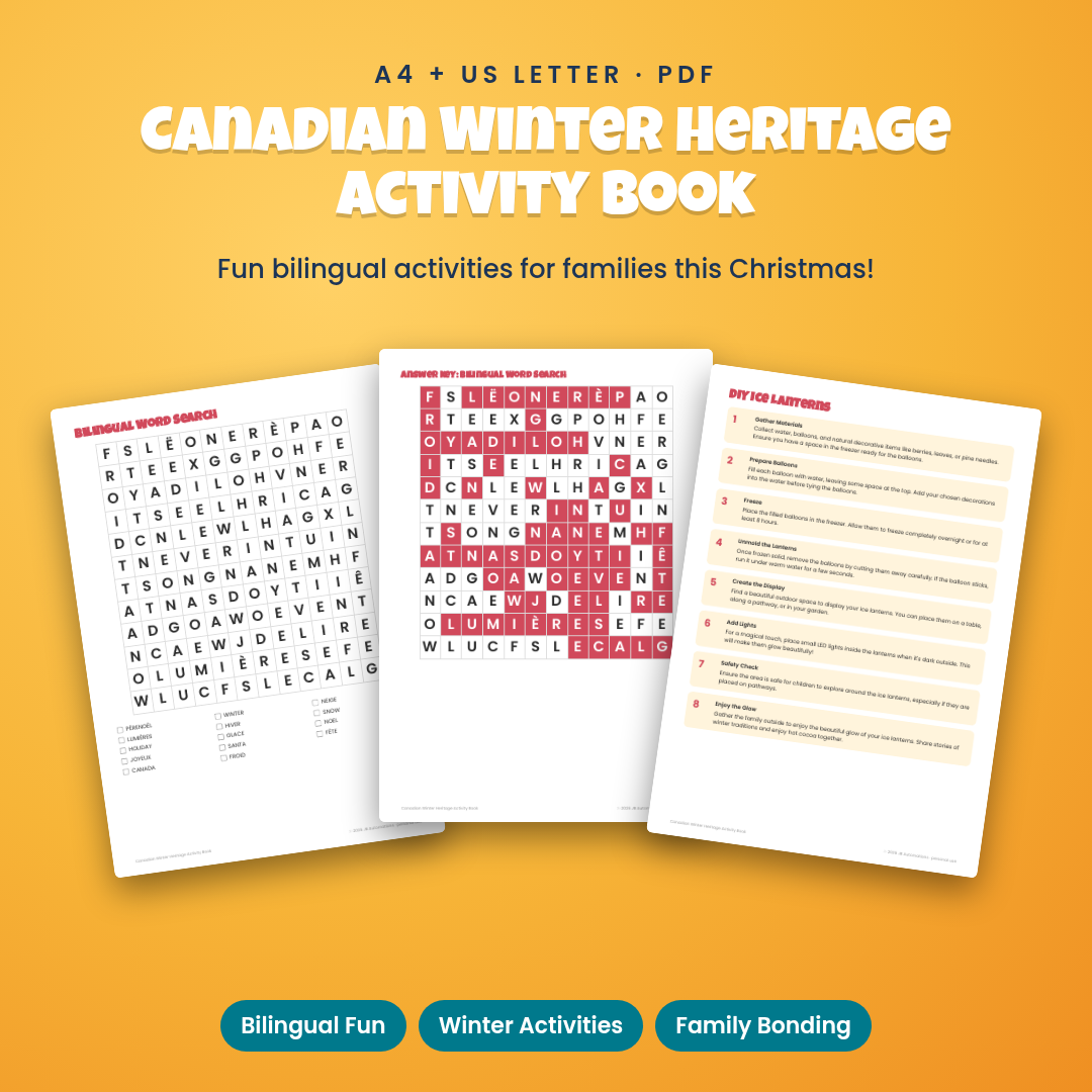 Canadian Winter Heritage Activity Book