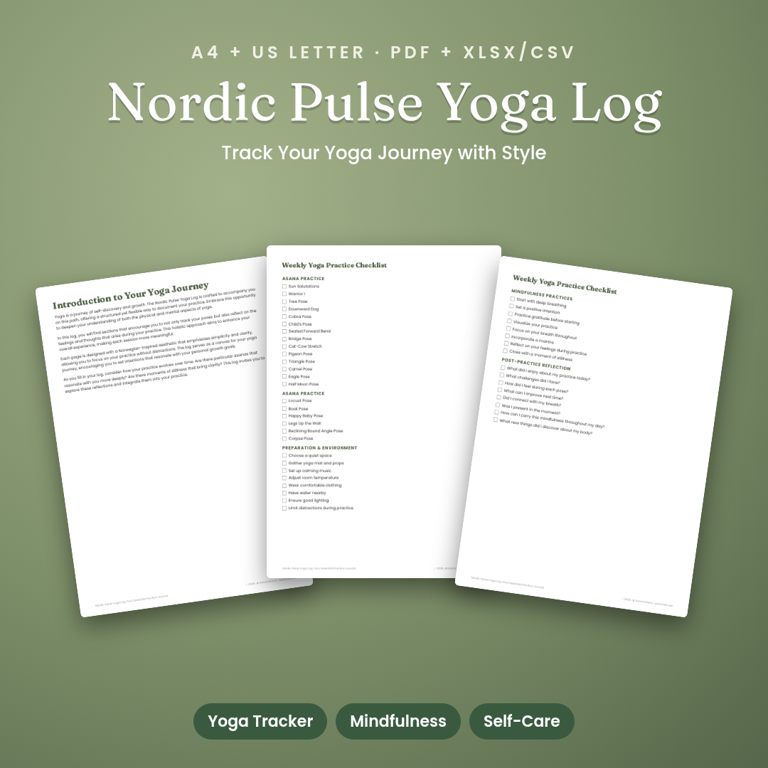 Nordic Pulse Yoga Log: Your Essential Practice Journal