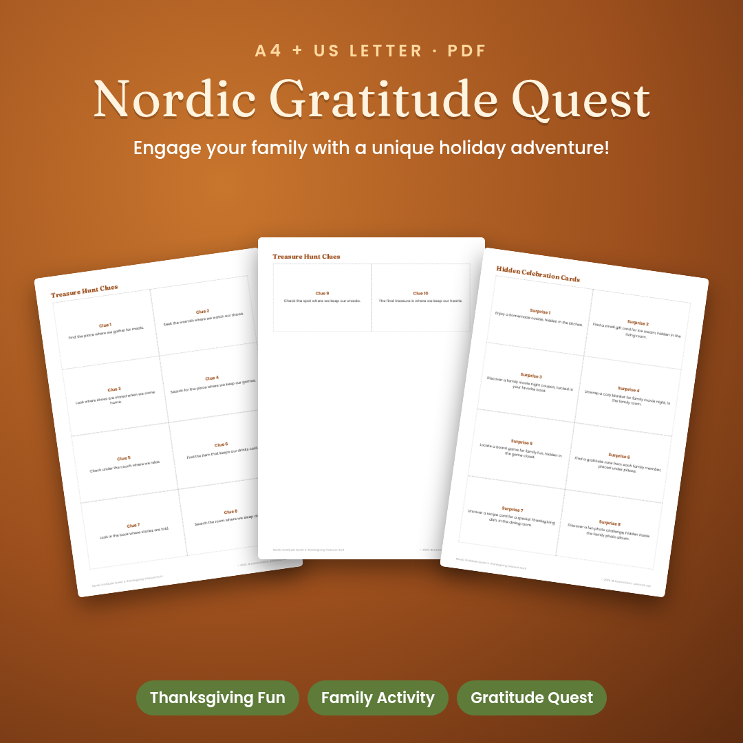 Nordic Gratitude Quest: A Thanksgiving Treasure Hunt