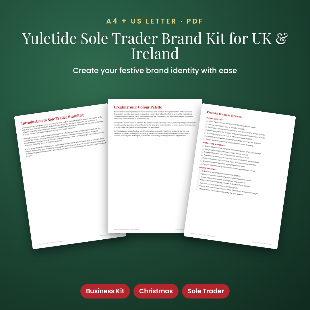 Yuletide Sole Trader Brand Kit for UK & Ireland