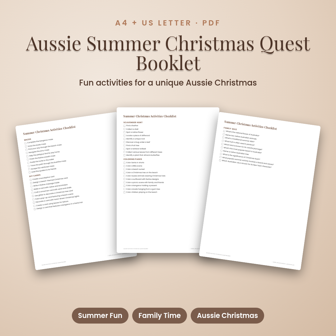 Aussie Summer Christmas Quest Booklet
