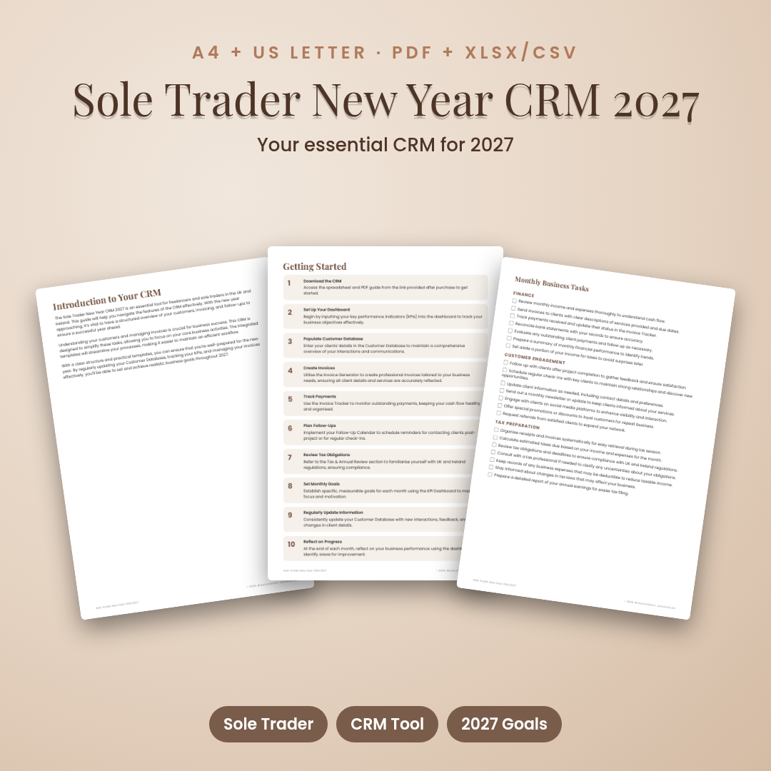 Sole Trader New Year CRM 2027