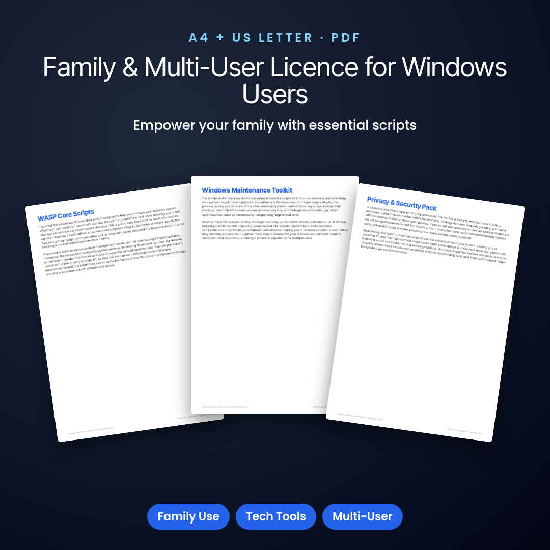 Family & Multi-User Licence for Windows Users