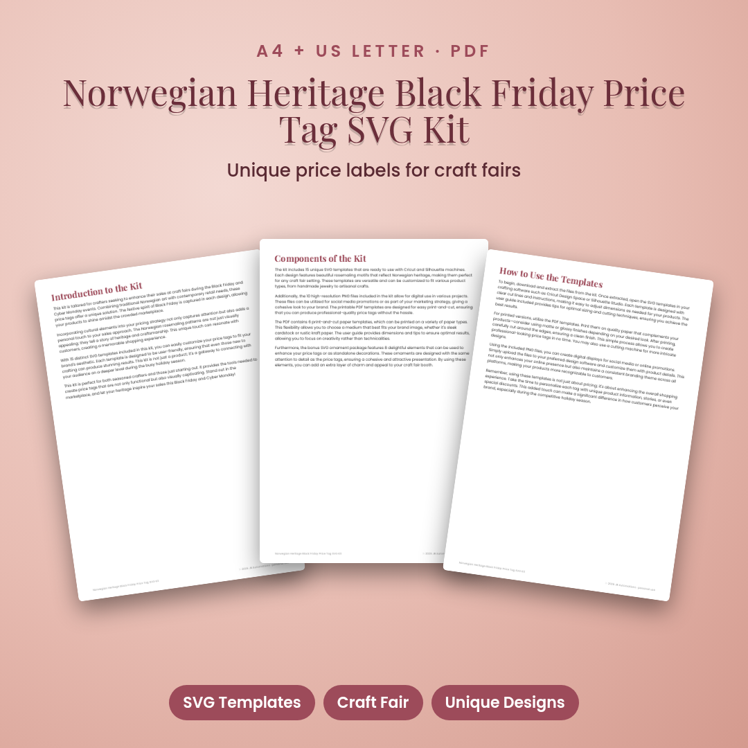 Norwegian Heritage Black Friday Price Tag SVG Kit