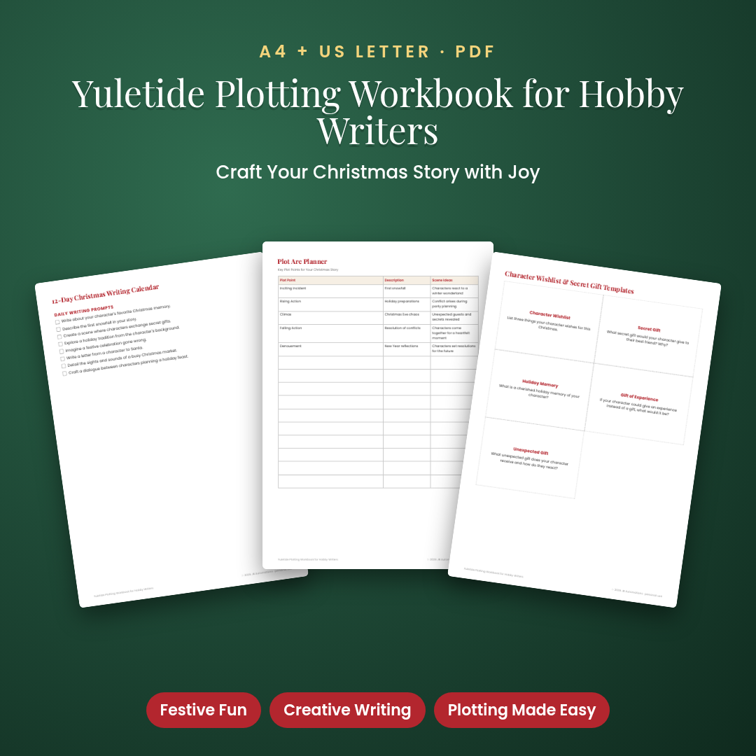 Yuletide Plotting Workbook for Hobby Writers