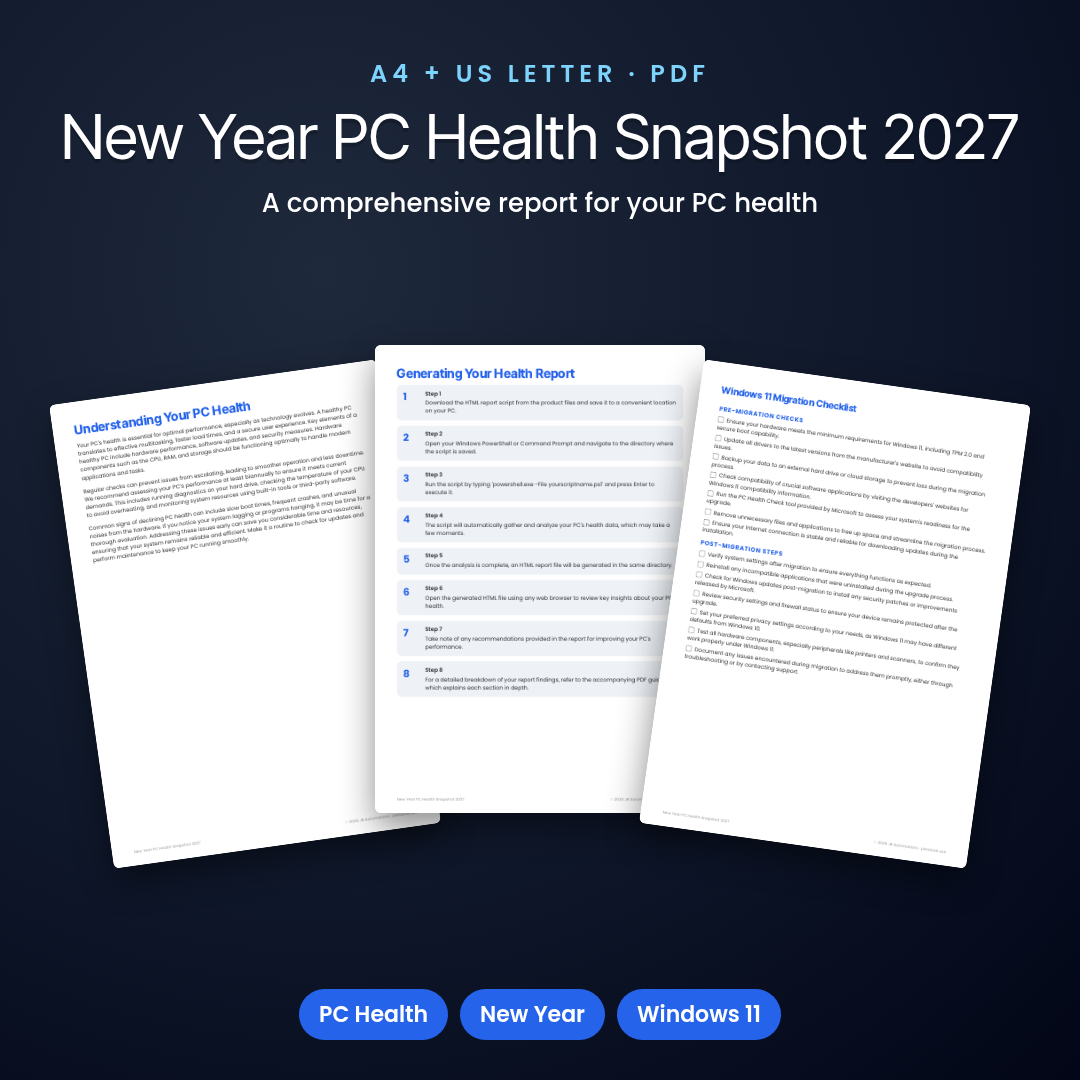 New Year PC Health Snapshot 2027