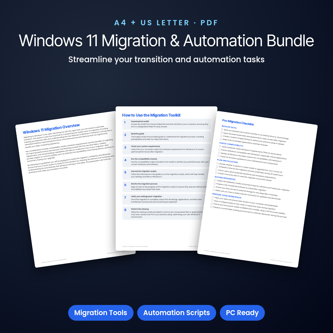 Windows 11 Migration & Automation Bundle
