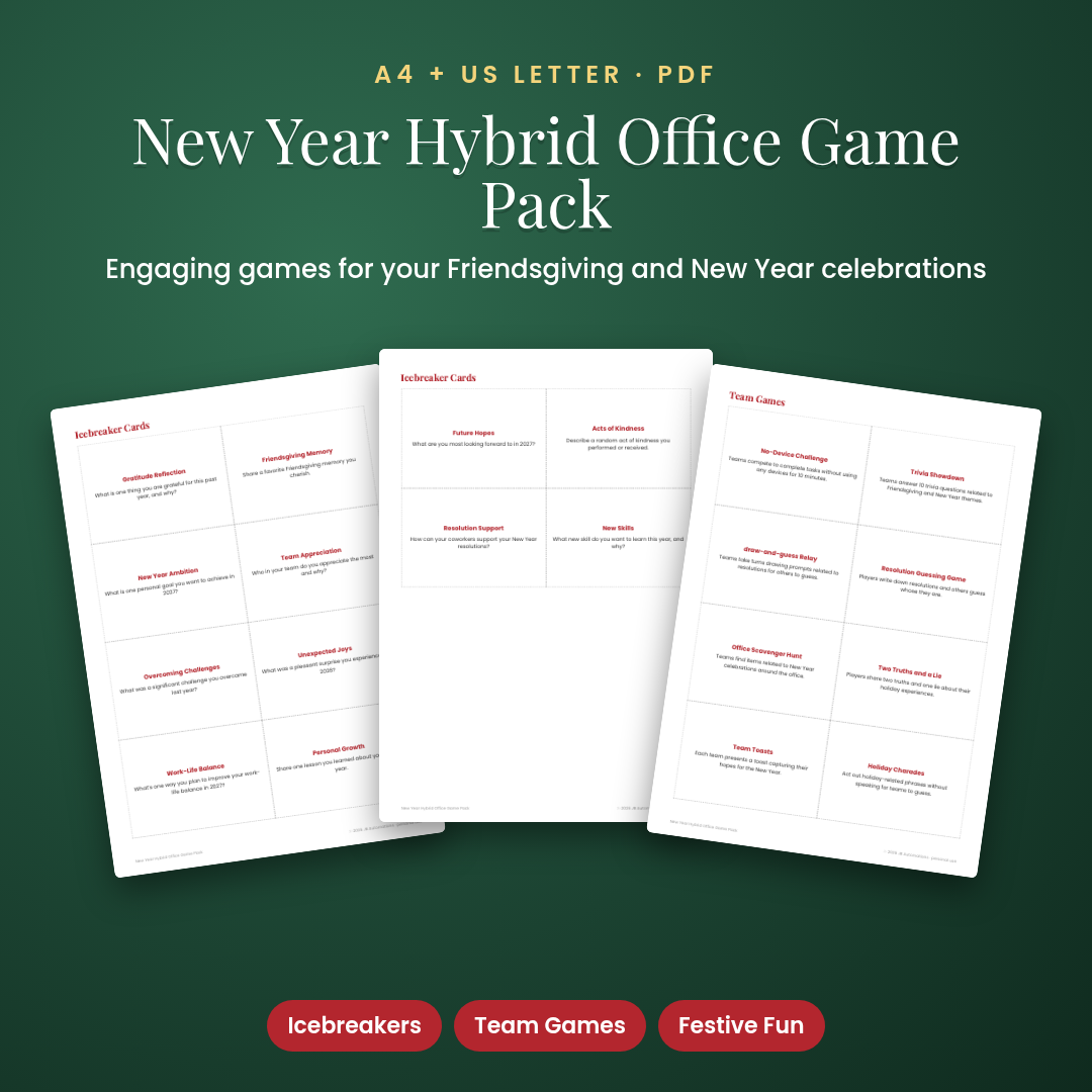 New Year Hybrid Office Game Pack