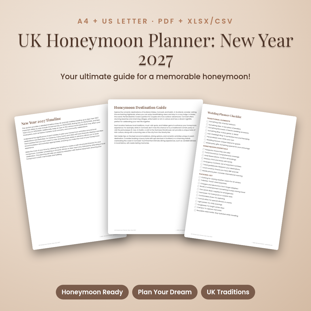 UK Honeymoon Planner: New Year 2027