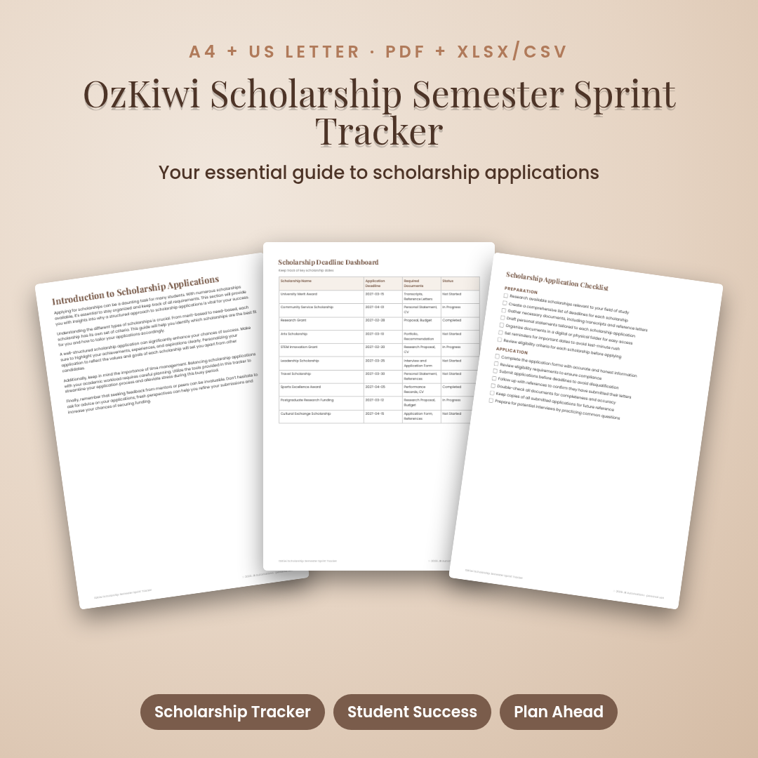 OzKiwi Scholarship Semester Sprint Tracker