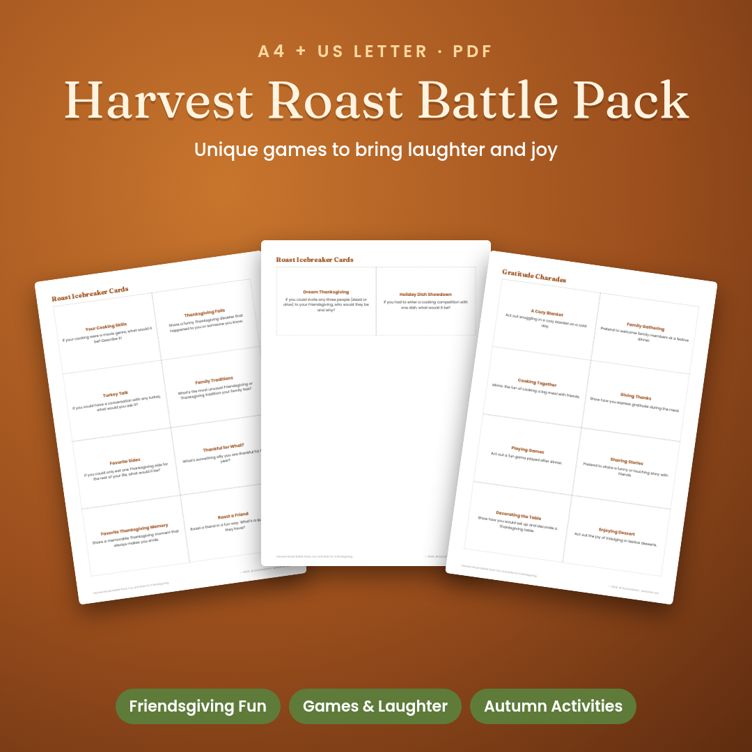 Harvest Roast Battle Pack: Fun Activities for Friendsgiving