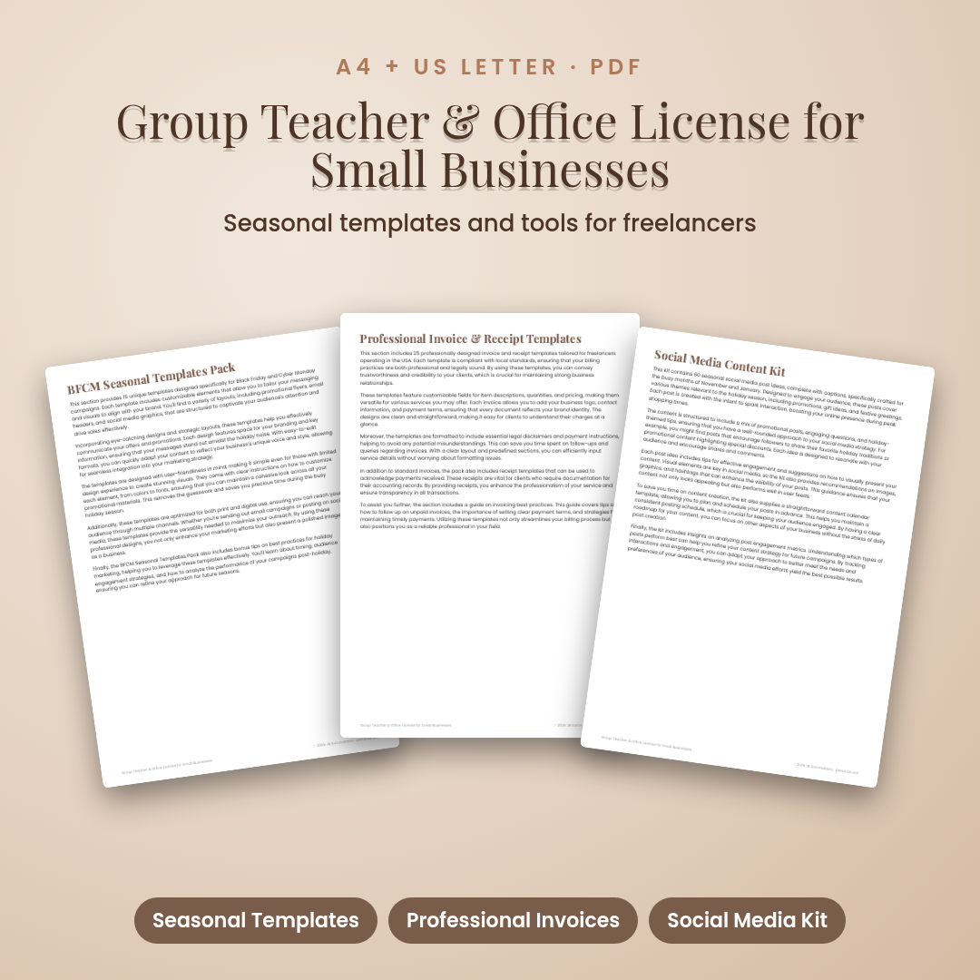 Group Teacher & Office License for Small Businesses