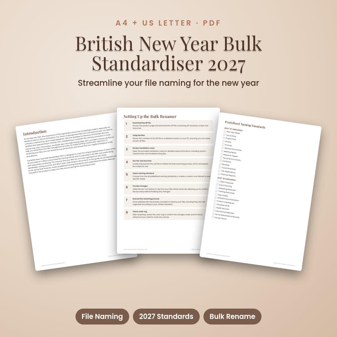 British New Year Bulk Standardiser 2027