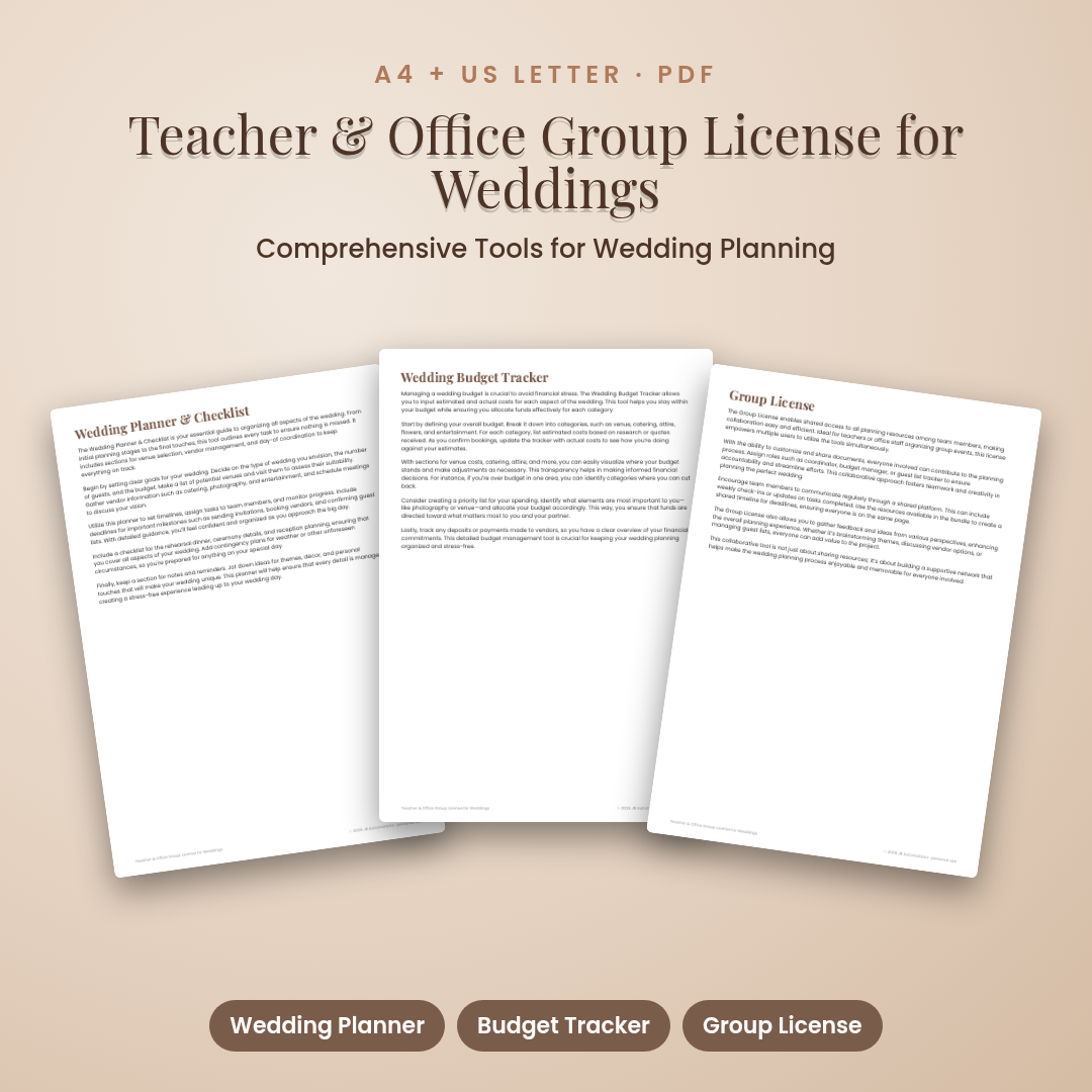 Teacher & Office Group License for Weddings