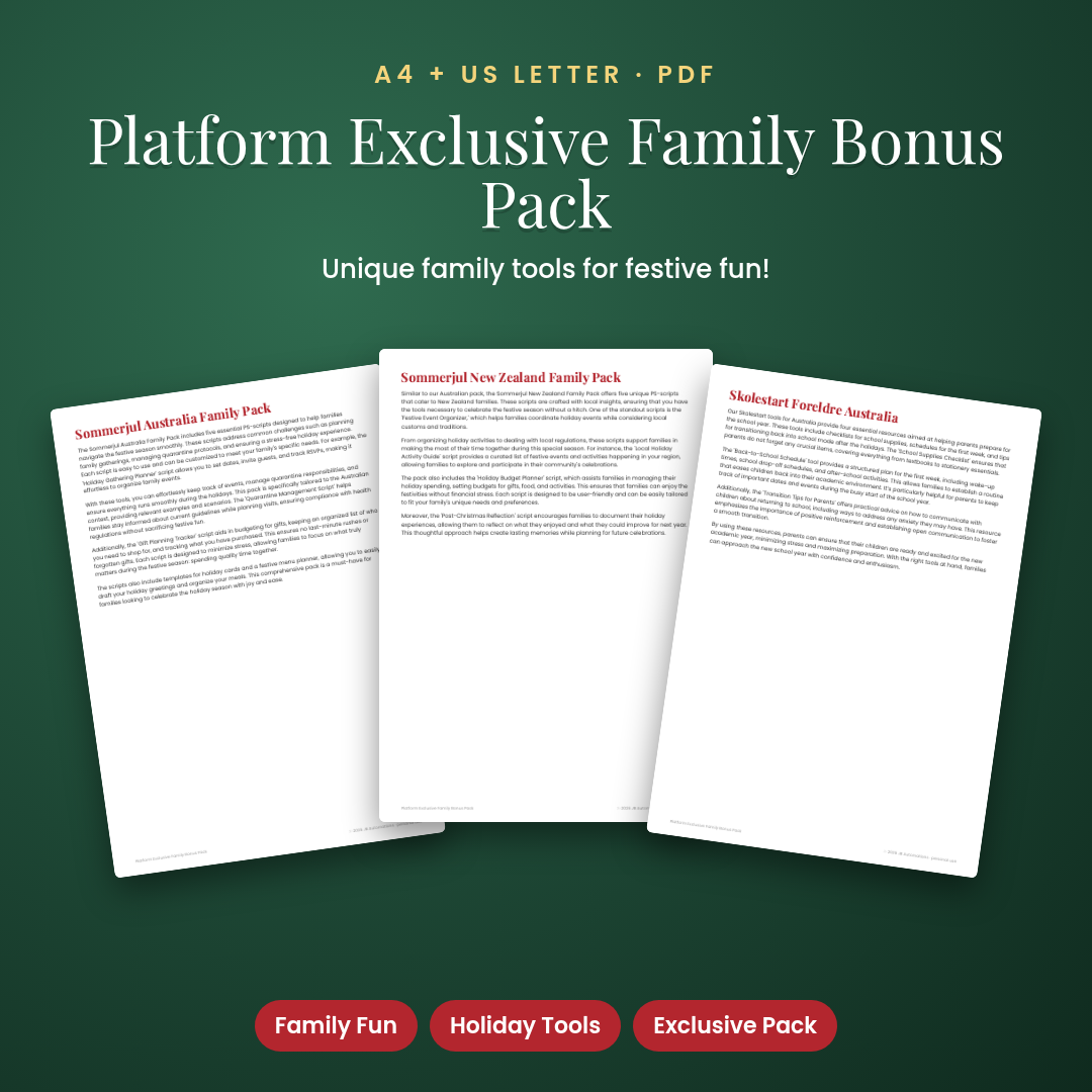 Platform Exclusive Family Bonus Pack