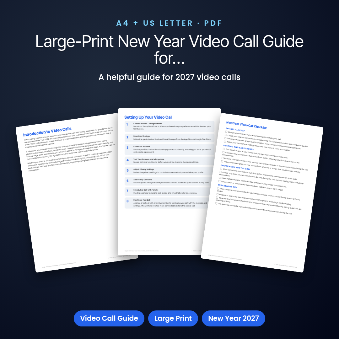 Large-Print New Year Video Call Guide for Grandparents
