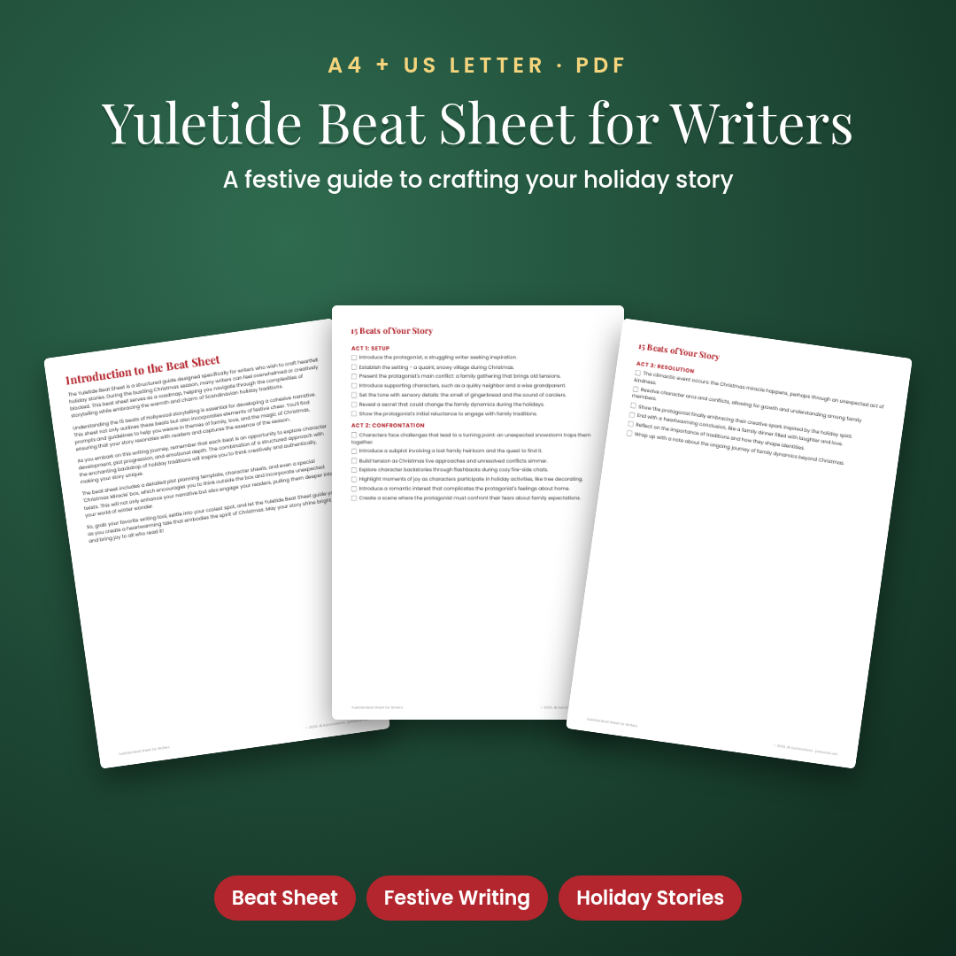 Yuletide Beat Sheet for Writers