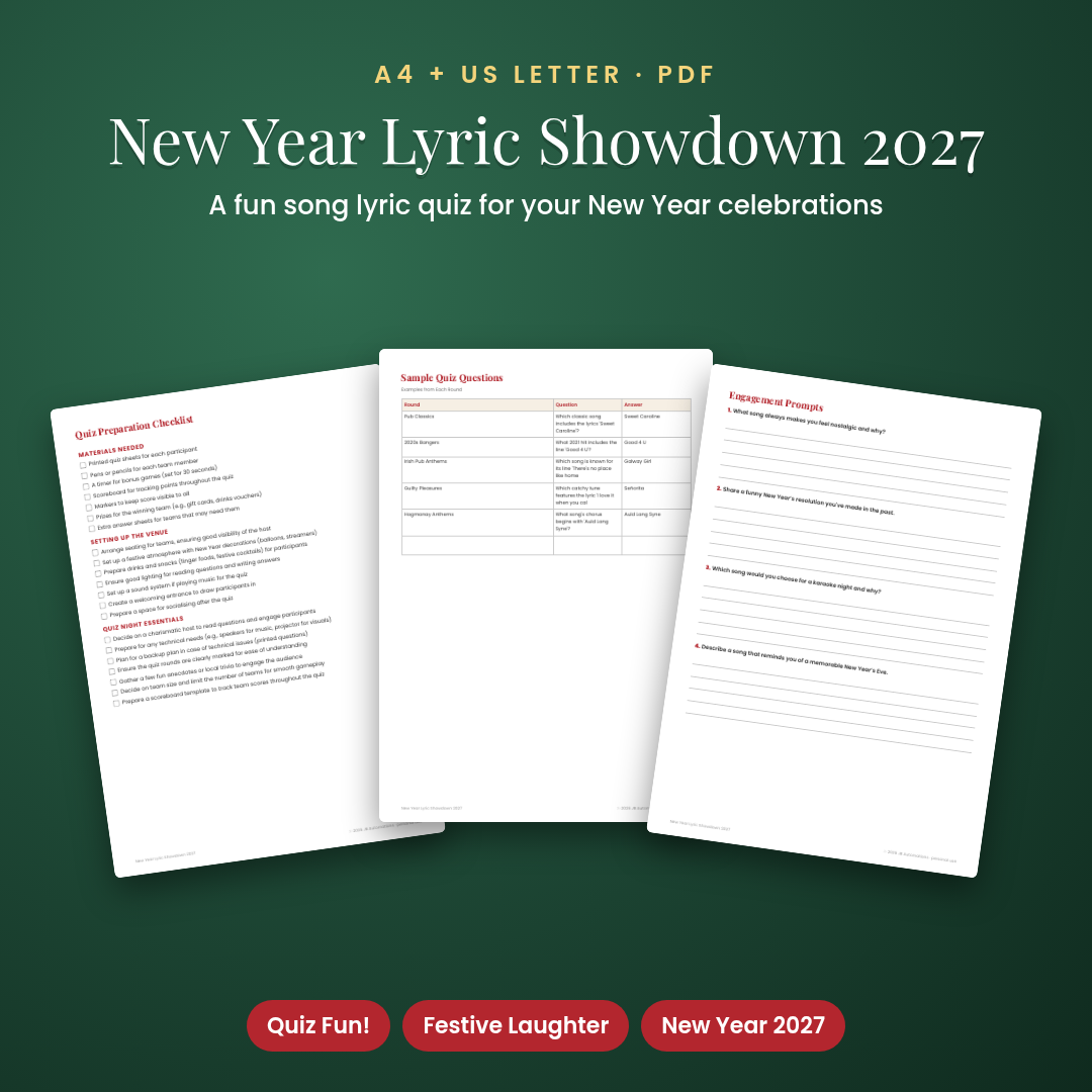 New Year Lyric Showdown 2027