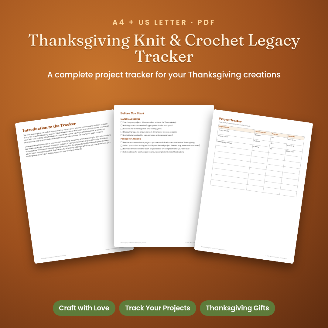 Thanksgiving Knit & Crochet Legacy Tracker