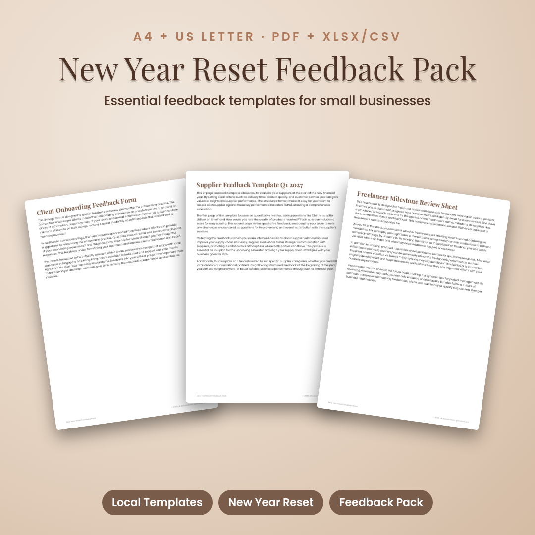 New Year Reset Feedback Pack