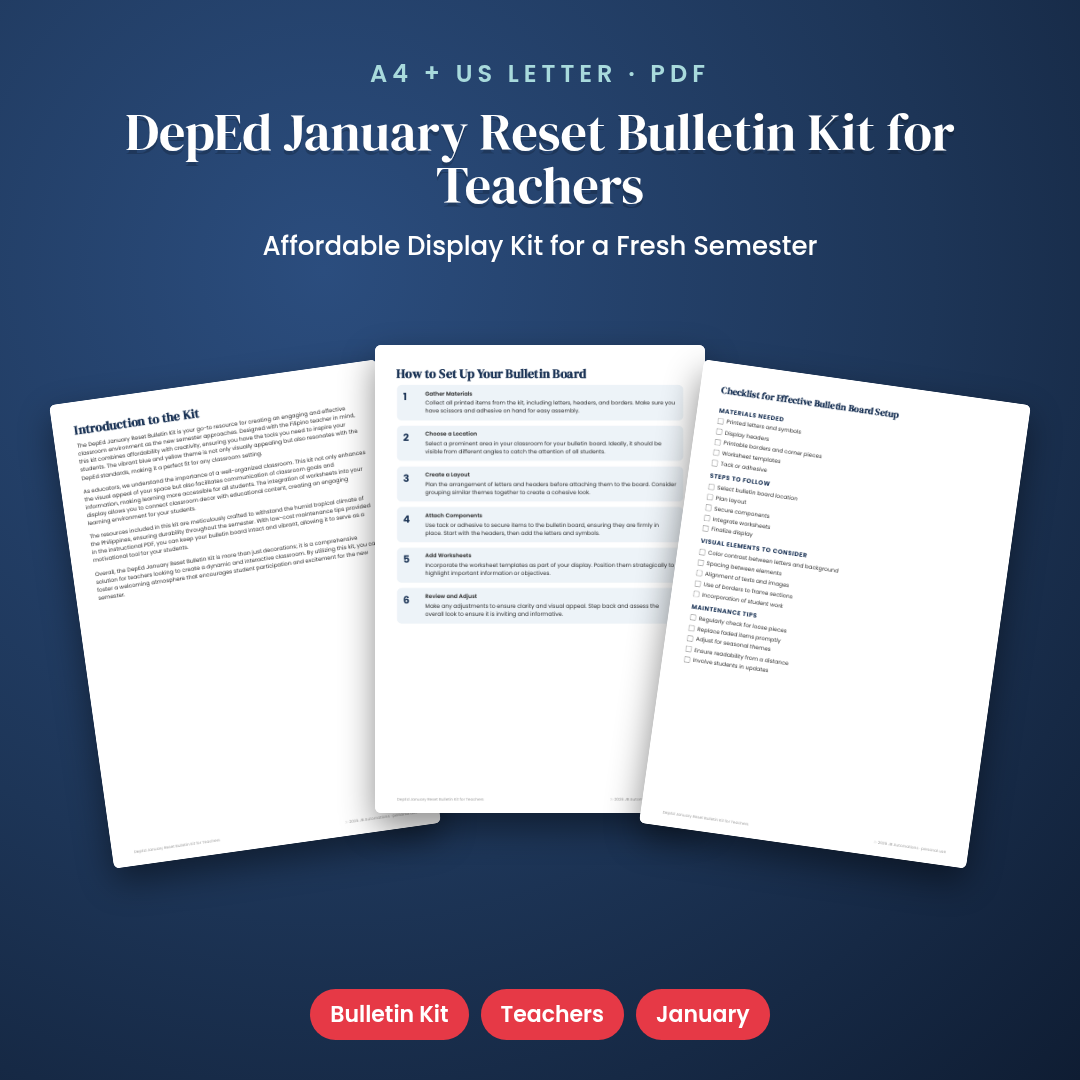 DepEd January Reset Bulletin Kit for Teachers