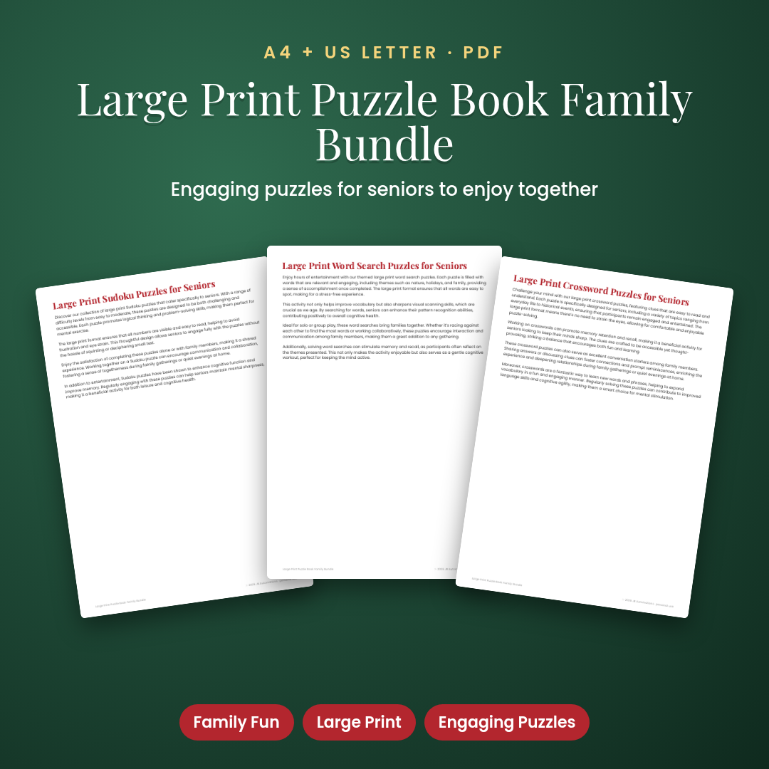Large Print Puzzle Book Family Bundle