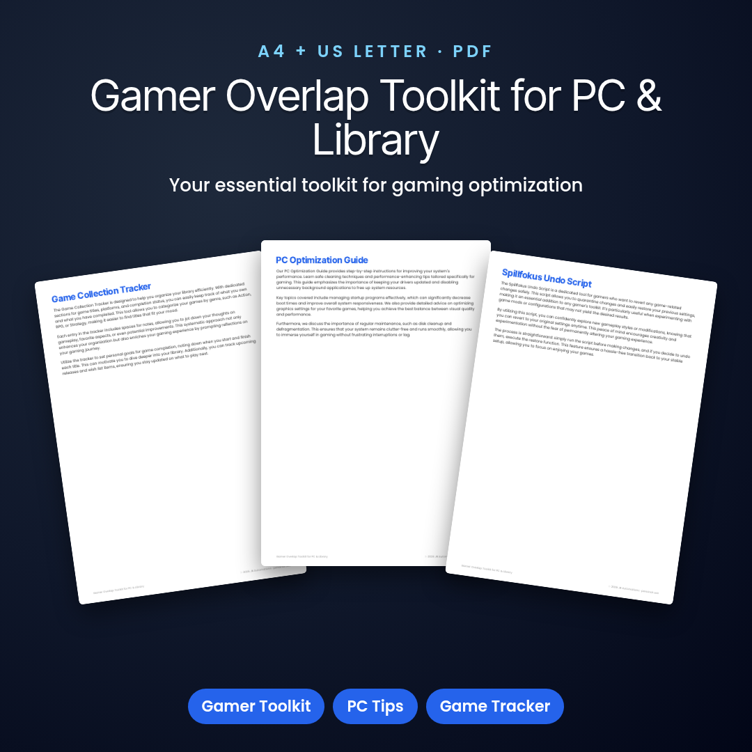 Gamer Overlap Toolkit for PC & Library