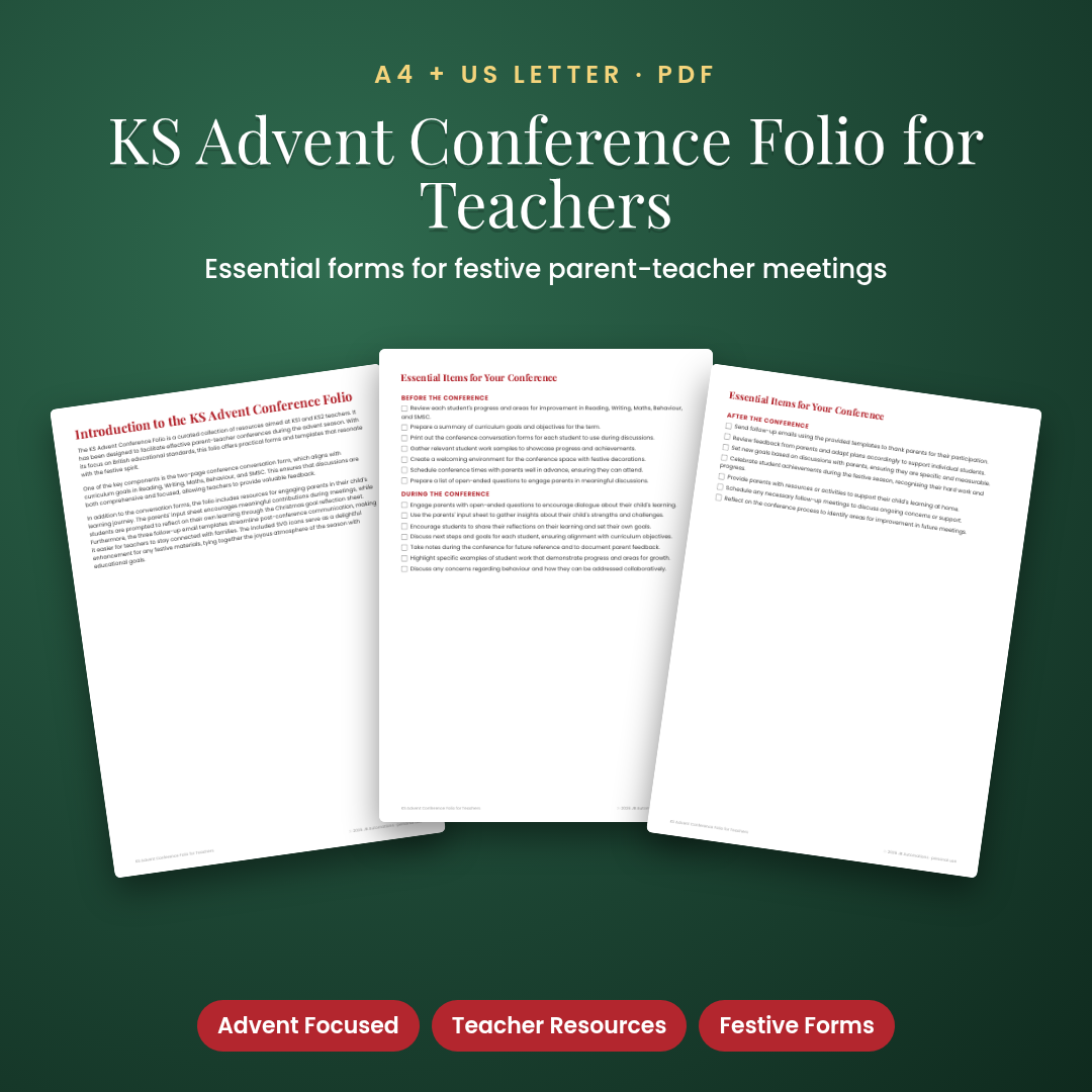 KS Advent Conference Folio for Teachers