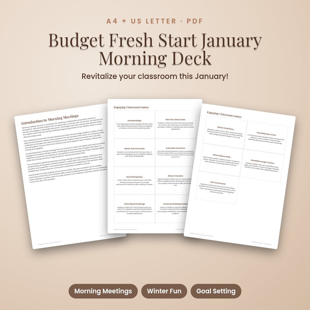 Budget Fresh Start January Morning Deck