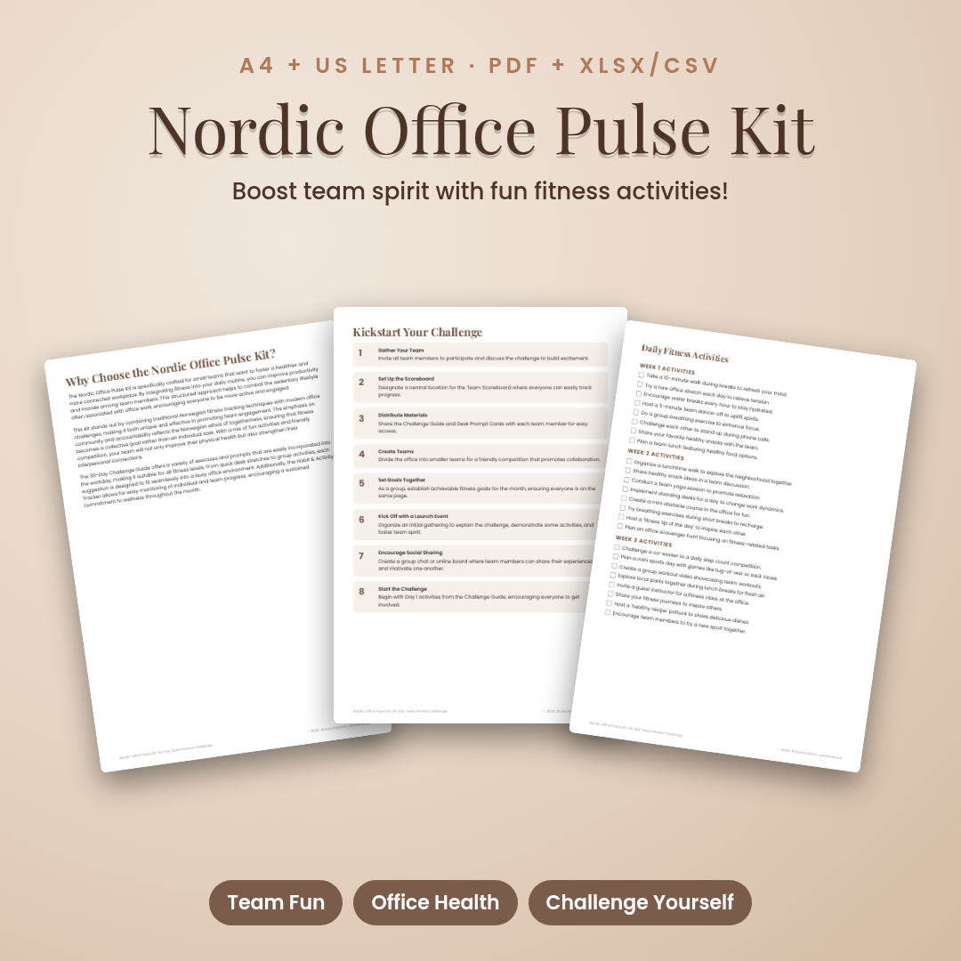 Nordic Office Pulse Kit: 30-Day Team Fitness Challenge
