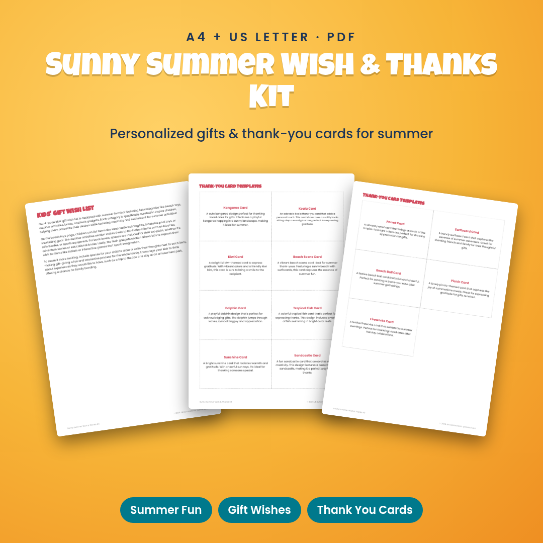 Sunny Summer Wish & Thanks Kit
