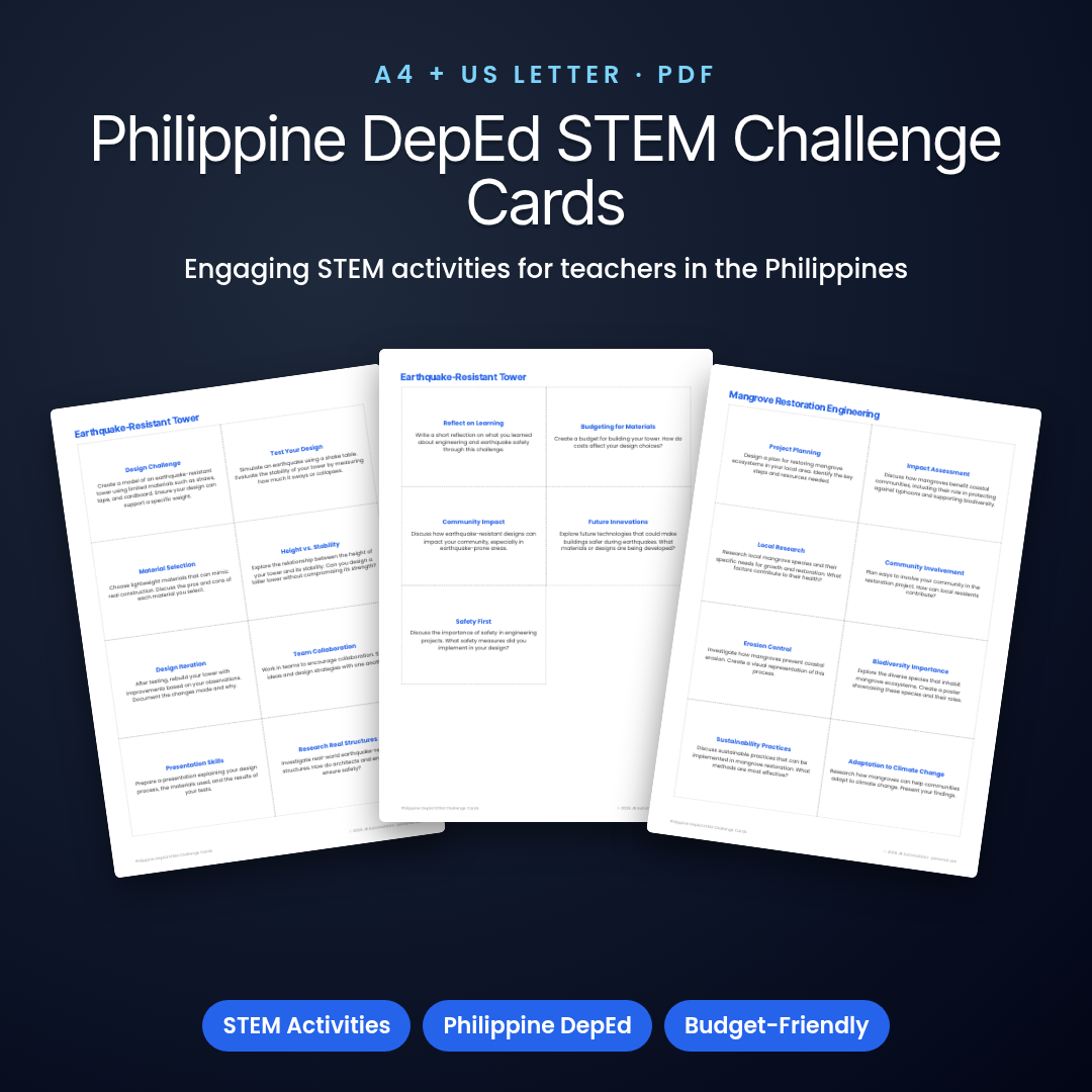 Philippine DepEd STEM Challenge Cards