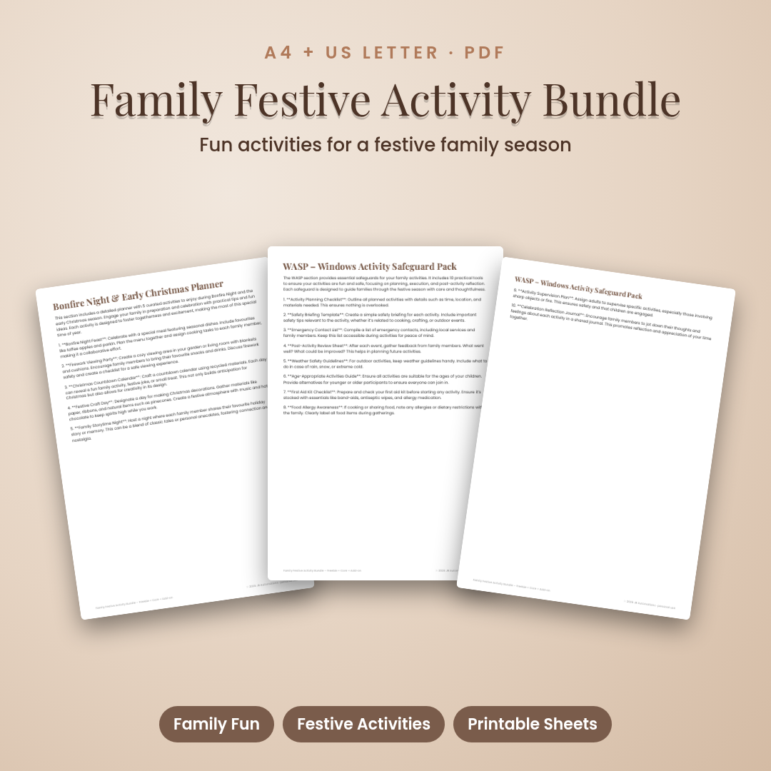 Family Festive Activity Bundle – Freebie + Core + Add-on