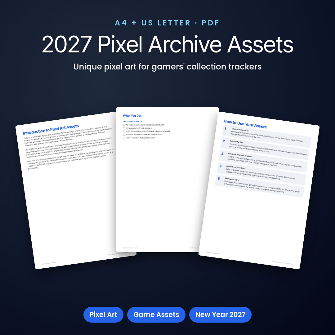 2027 Pixel Archive Assets