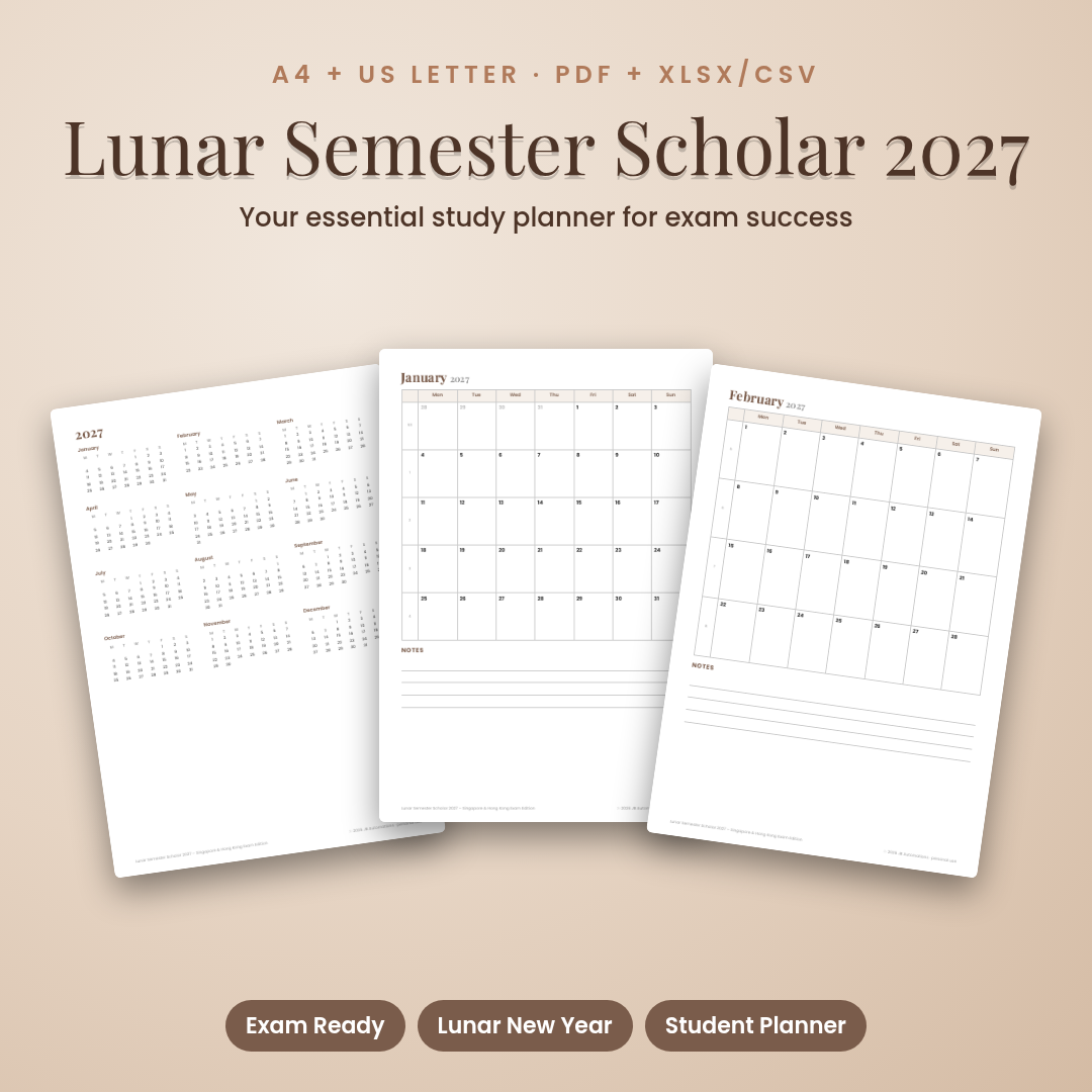 Lunar Semester Scholar 2027 – Singapore &amp; Hong Kong Exam Edition