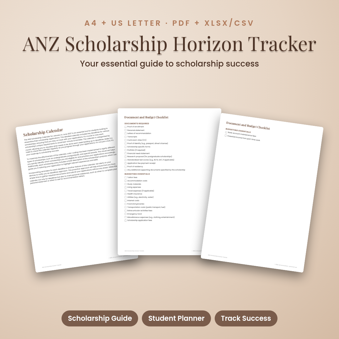 ANZ Scholarship Horizon Tracker