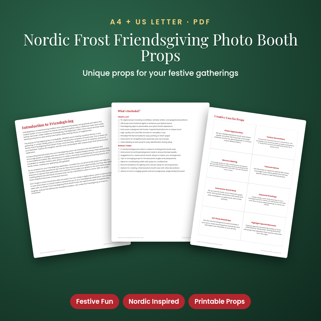 Nordic Frost Friendsgiving Photo Booth Props