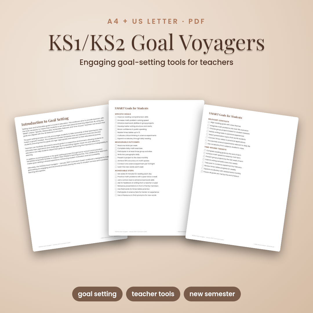 KS1/KS2 Goal Voyagers – January 2027 Curriculum Quest