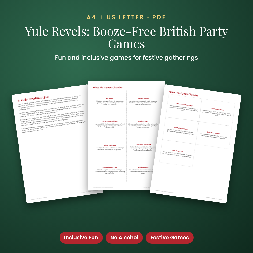 Yule Revels: Booze-Free British Party Games