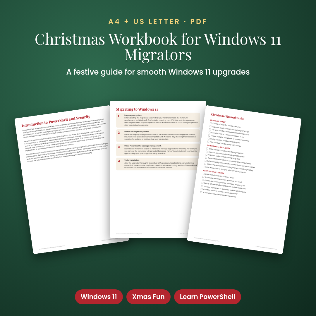 Christmas Workbook for Windows 11 Migrators