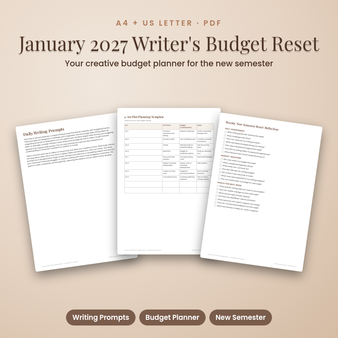 January 2027 Writer's Budget Reset – Prompted Plot Architect