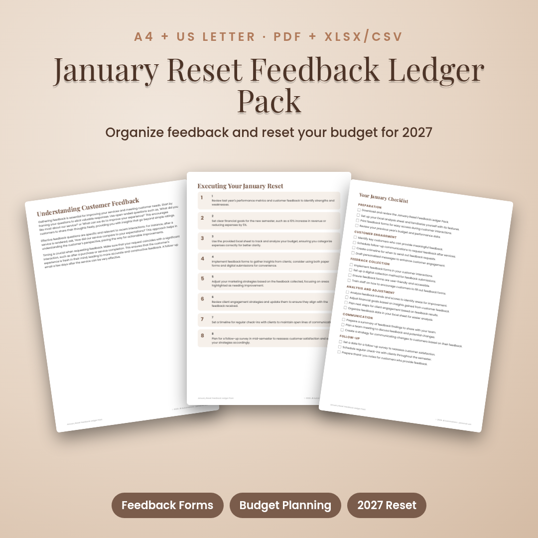 January Reset Feedback Ledger Pack