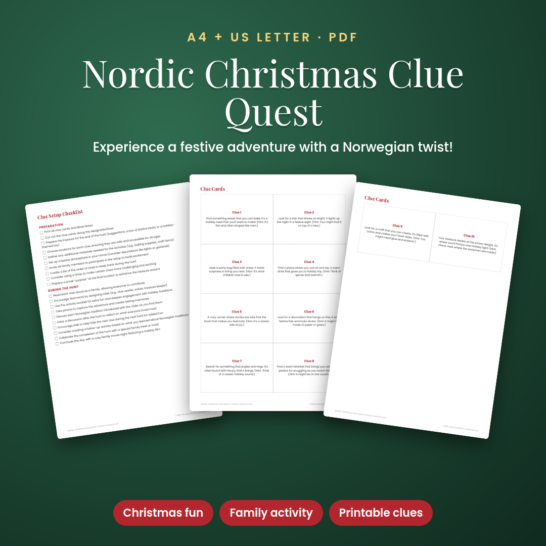 Nordic Christmas Clue Quest: A Family Treasure Hunt