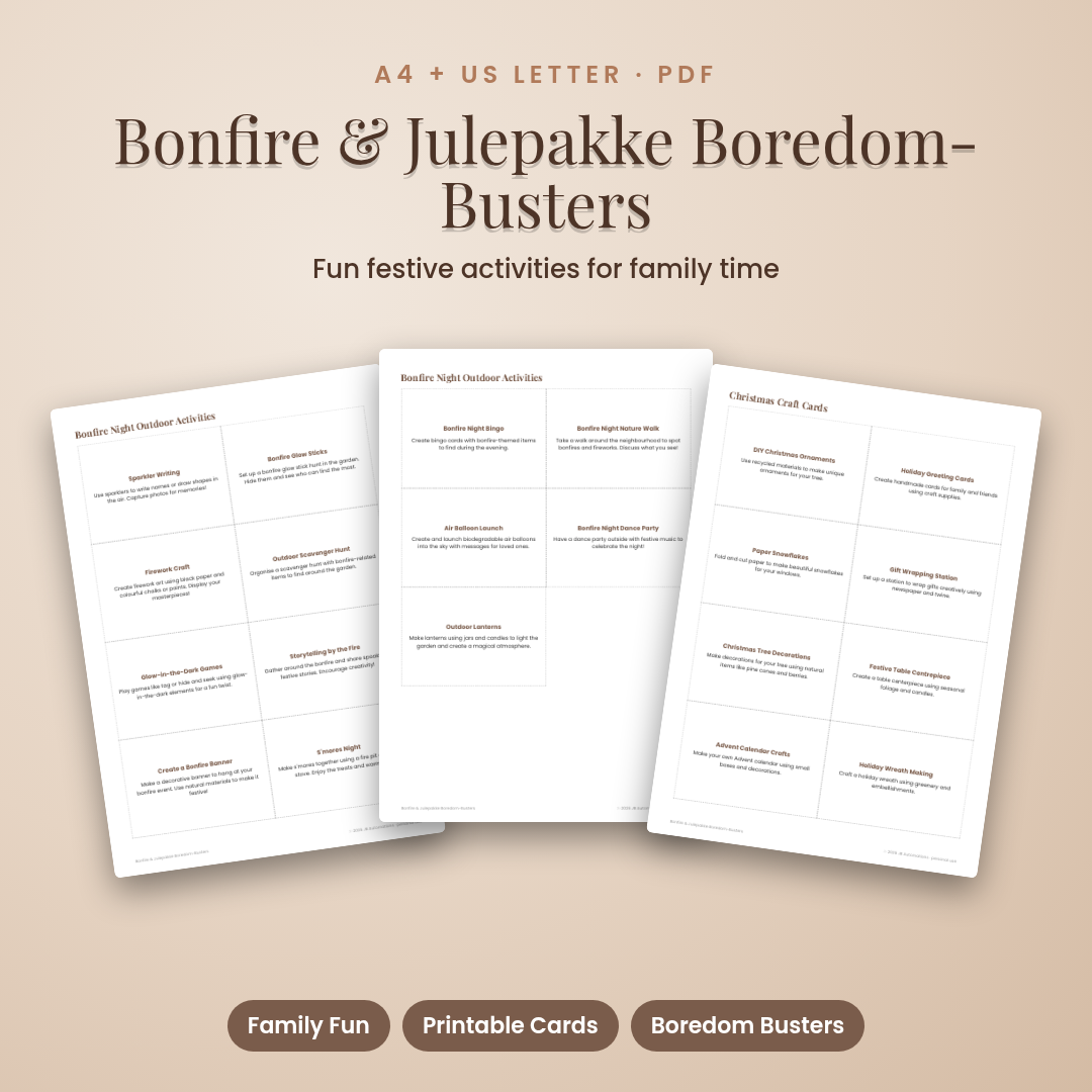Bonfire & Julepakke Boredom-Busters